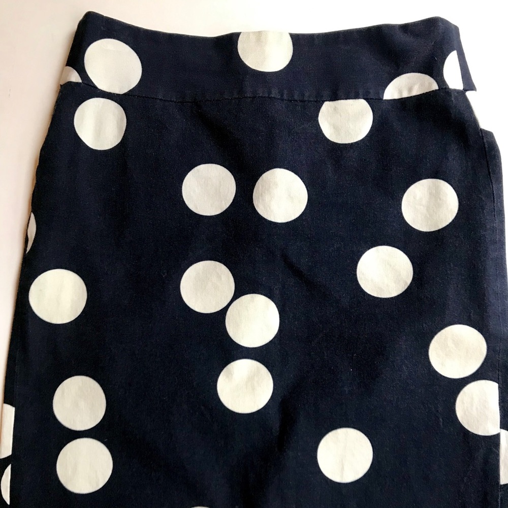 Blue Polka Dot Banana Republic Pencil Skirt